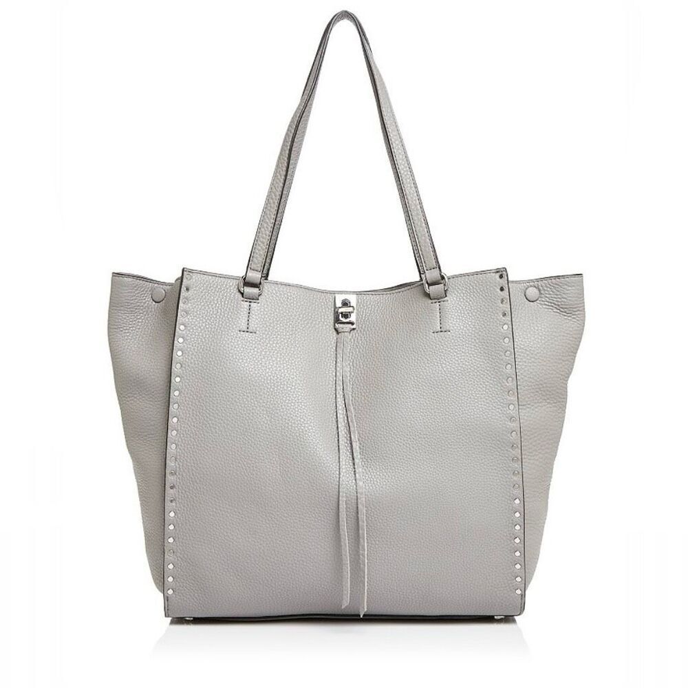 Rebecca Minkoff Gray Structured Tote with Decorative Stitching